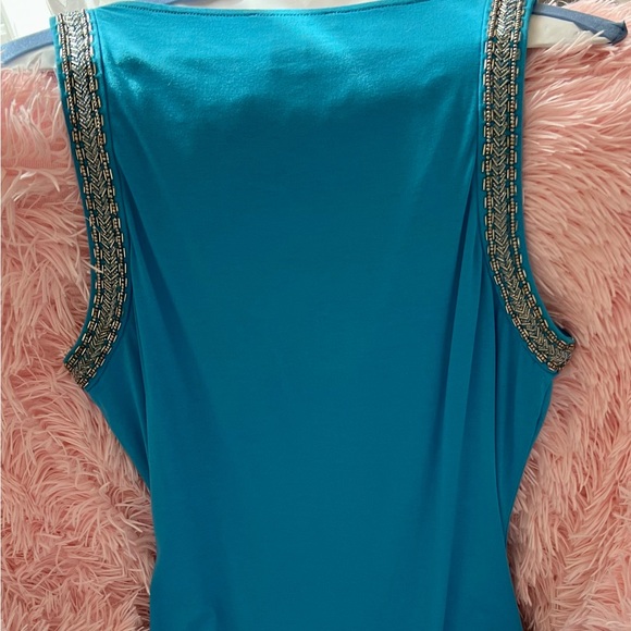 WHITE HOUSE BLACK MARKET Turquoise embellished tank - Picture 5 of 6